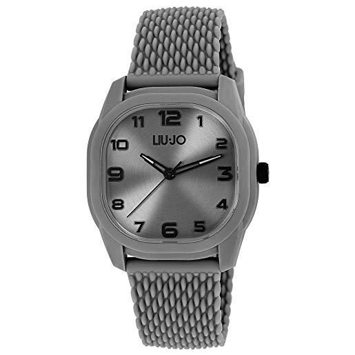Liu Jo liujo orologio uomo solo tempo cinturino silicone nero, cassa 40mm, water resistant 5atm (grigio)