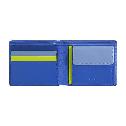 Dudu portafoglio uomo slim in pelle con protezione rfid porta carte di credito con portamonete portafogli colorato fiordaliso