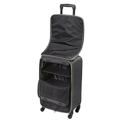 Sozius24 valigia trolley bagagli leggera valigetta in tessuto sistema armadio viaggio, antracite. , 60x35x25cm