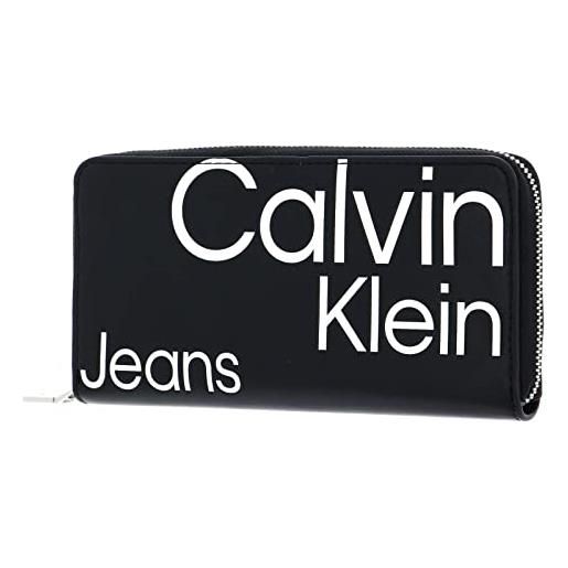 Calvin Klein ckj sleek zip around wallet black aop