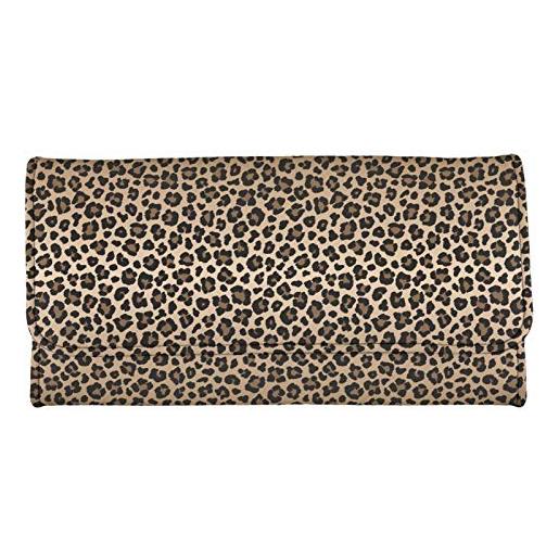 Chaqlin - portafoglio da donna, in pelle pu, con chiusura a cerniera, per carte di credito, pelle di leopardo. (giallo) - s-all5093d97-55