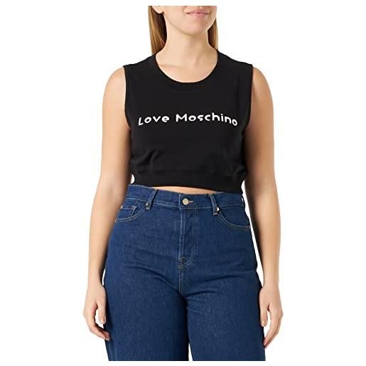 Love Moschino cropped top, bianco, 46 donna