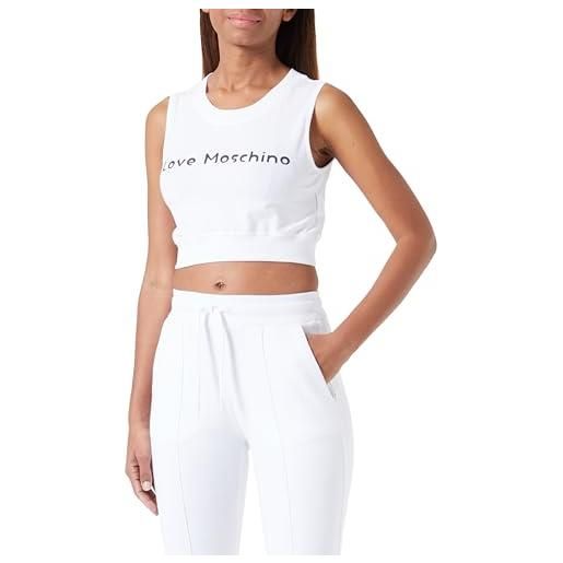 Love Moschino cropped top, bianco, 52 donna