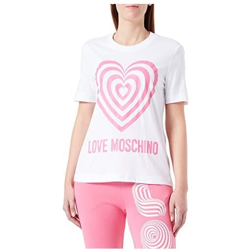 Love Moschino maglietta a maniche corte con vestibilità regolare t-shirt, bianco, 48 donna
