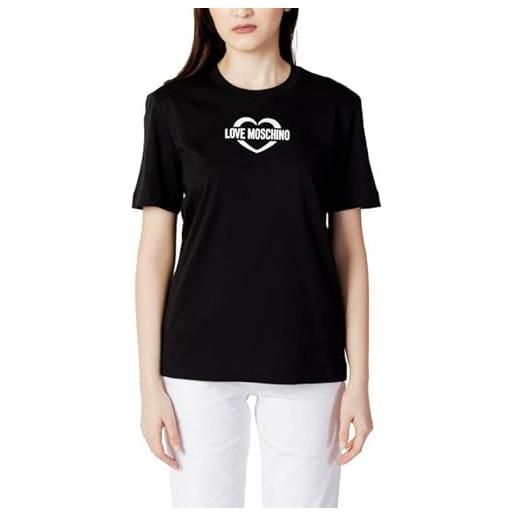 Love Moschino maglietta a maniche corte con vestibilità regolare t-shirt, nero, 48 donna