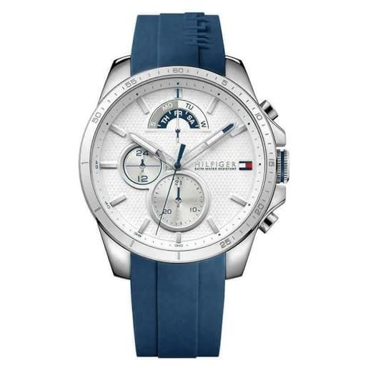 Tommy Hilfiger orologio analogico multifunzione al quarzo da uomo con cinturino in silicone blu - 1791349