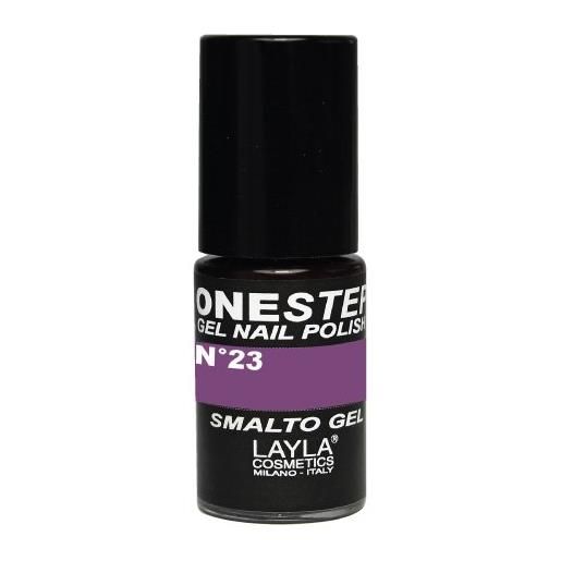 LAYLA one step smalto semipermanente in gel 3-in-1 veloce e facile applicazione durata 3 settimane alta pigmentazione senza strato di dispersione 5ml layla cosmetics n. 23 lotus love (viola)