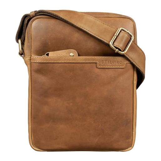 STILORD 'blake' borsetta uomo tracolla pelle borsa messenger piccola elegante borsello vintage borsa tracolla per tablet da 8 pollici cuoio, colore: taranto - marrone