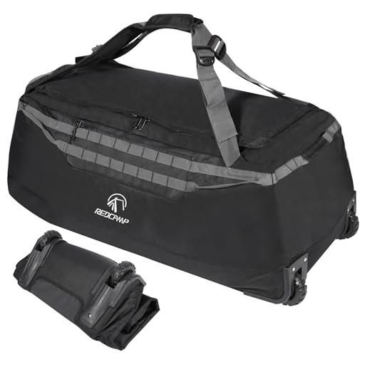 Borsone Da Viaggio Con Ruote HOL214 Rosso - Borsa Media 40 Litri Poliestere 600D Per Weekend