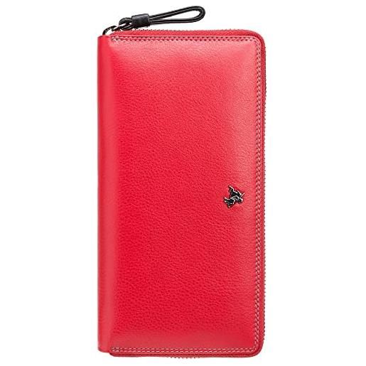 VISCONTI portafoglio donna 100% pura pelle portafoglio protezione rfid portafoglio xl con cerniera per ulteriore sicurezza portafoglio bifold con confezione regalo ''spectrum'' - rosso