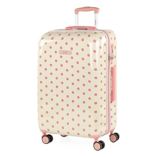 SKPAT - valigia grande e resistente, valigie eleganti, valigia da stiva robusta, trolley spazioso, valigie trolley in offerta 132360, beige