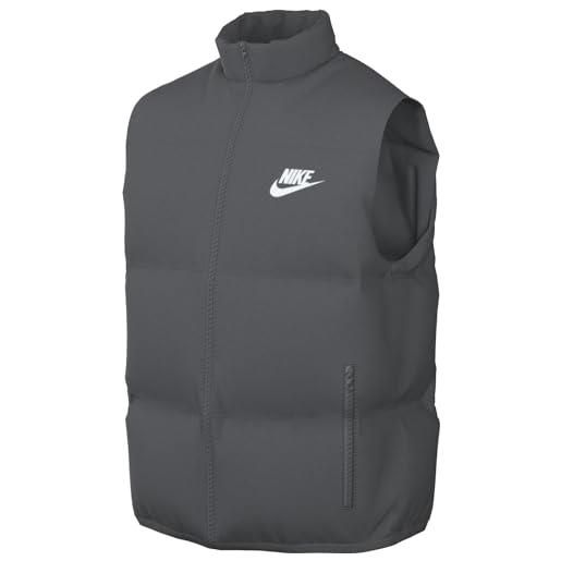 Nike fb7373-068 m nk tf club puffer vest giacca uomo iron grey/white taglia xl
