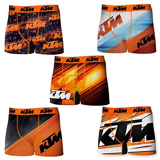KTM t275-1 boxer microfibra (92% poliestere-8% elastan) -multicolore, pack de 5 t275/1, xl uomo