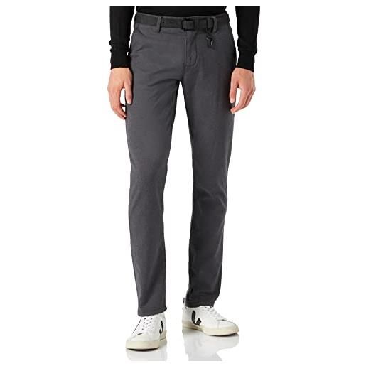 TOM TAILOR Denim pantaloni chino dritti con cintura, uomo, multicolore (grey brown check yarn dye 23995), 28w / 32l