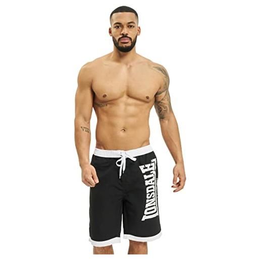 Lonsdale shorts da bagno clennell nero/bianco 2xl