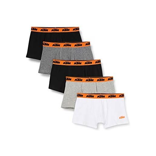 KTM set 5 boxer microfibra (60% poliéster-35% algodón-5% elastano) cintura naranja slip, multicolore (multicolor multicolor), large uomo