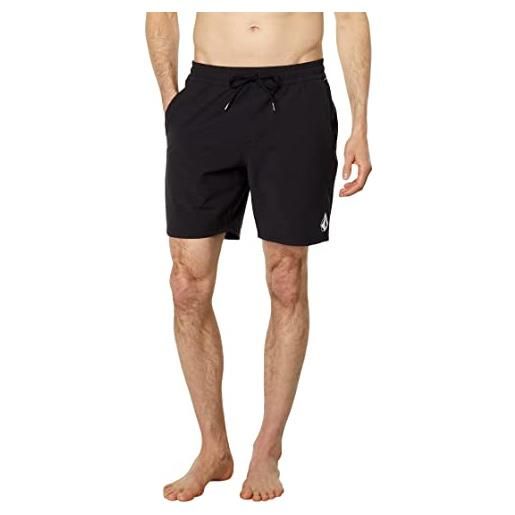 Volcom pantaloncini ibridi understoned, 45,7 cm, nero 1, m uomo