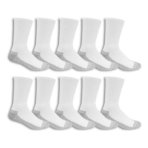 Fruit of the Loom men's cotton work gear crew socks | cushioned, wicking, durable | 10 pack
