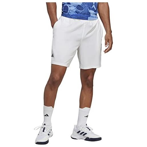 adidas club stretch - pantaloncini da tennis in tessuto da uomo, bianco, m