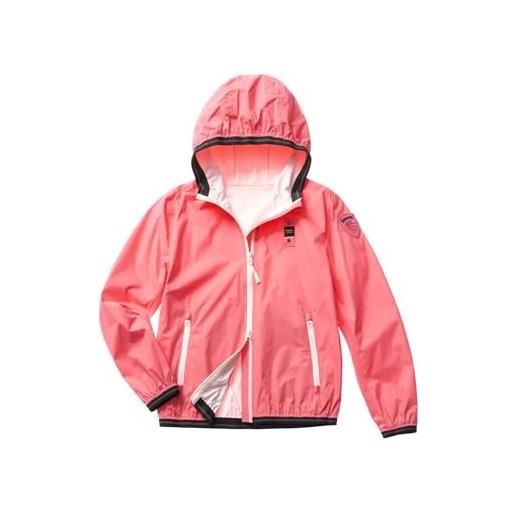 Blauer giacca a vento rosa da donna con patch logo