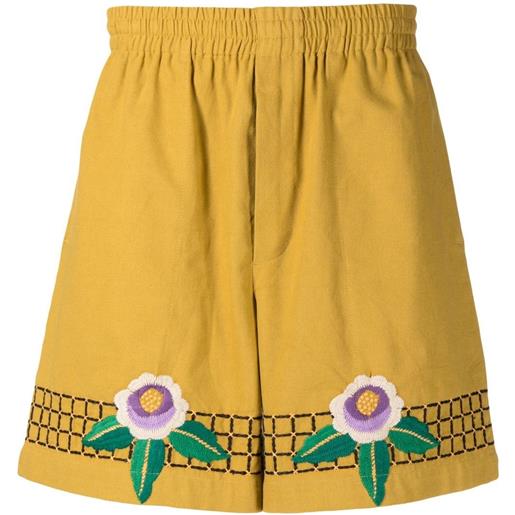 BODE shorts sportivi a fiori - giallo