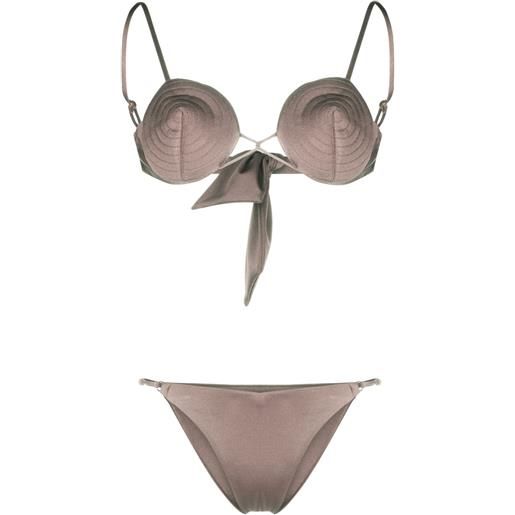 Noire Swimwear bikini con dettaglio cuciture - toni neutri