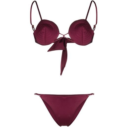 Noire Swimwear bikini con dettaglio cuciture - rosa