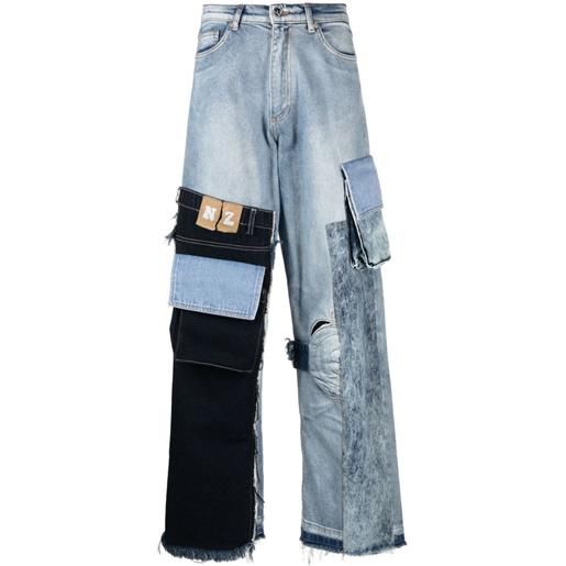 Natasha Zinko jeans con design patchwork - blu