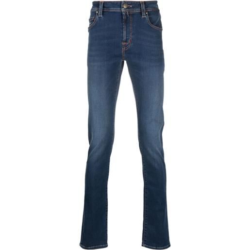 Sartoria Tramarossa jeans a vita bassa con applicazione - blu
