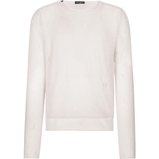 Dolce & Gabbana t-shirt con effetto vissuto - bianco