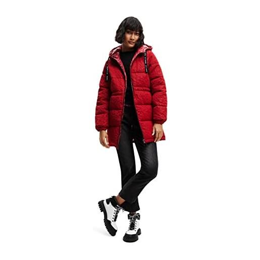 Desigual padded_kalmar, 3194 chilli cappotto lungo imbottito, red, s da donna