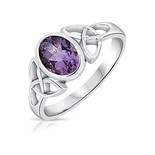 DTPsilver® anello ametista - anello nodo argento 925 donna - anello celtico donna - anello con pietra ametista