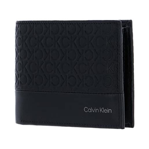 Calvin Klein subtle mono trifold 10cc w/coin black tonal mono