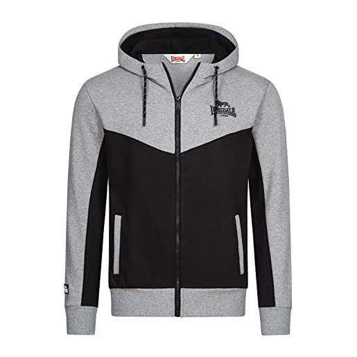 Lonsdale frankfield sweatshirt, marl grey/black, xxl men's