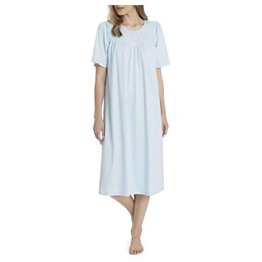 Calida soft cotton maglia lunga da notte, azurit blue, 36-38 donna