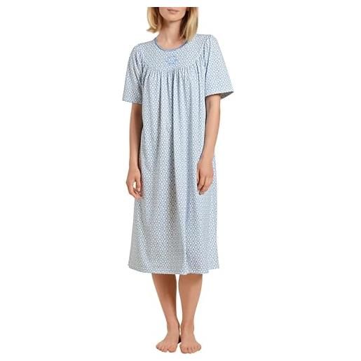 Calida - camicia da notte manica corta con classico taglio raglan in morbido cotone interlock, 6/xl, azzurro