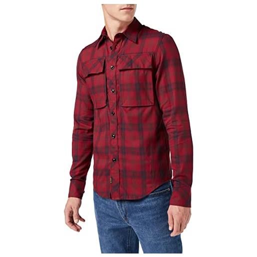 G-STAR RAW men's navy seal regular shirt, multicolore (chateaux red carter check d20167-d196-d409), m