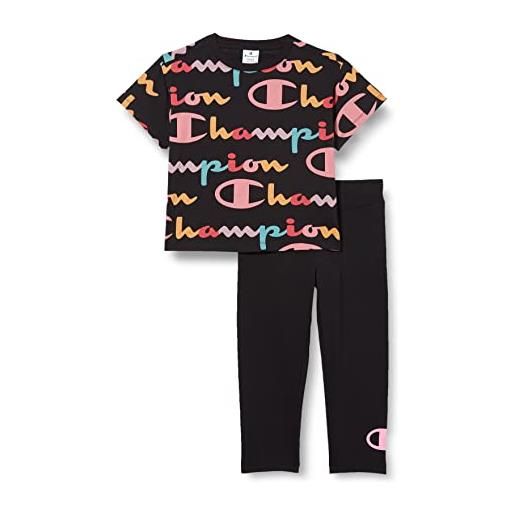 Champion legacy american classics-t-shirt & leggings completo, nero, 15-16 anni bambine e ragazze