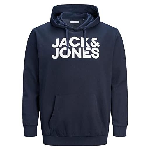 JACK & JONES jack&jones plus men's jjecorp logo sweat hood noos ps hooded sweatshirt, black, 3xl