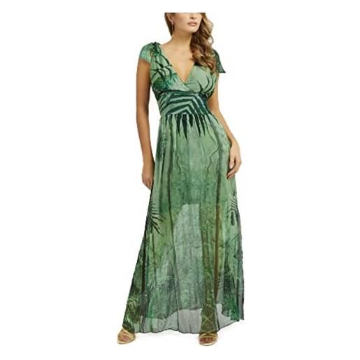 Guess vestito donna smocked verde