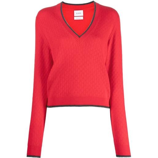Barrie maglione con scollo a v - rosso