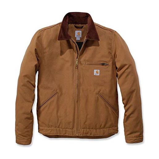 Carhartt giacca detroit, vestibilità comoda, in tessuto duck con fodera tipo coperta a righe, uomo, nero, xxl