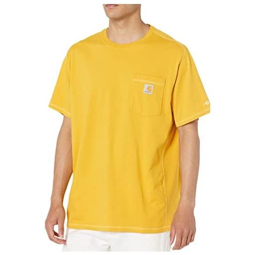 Carhartt t-shirt a manica corta force, con taschino, vestibilità comoda, media pesantezza uomo, grigio (carbone heather), s