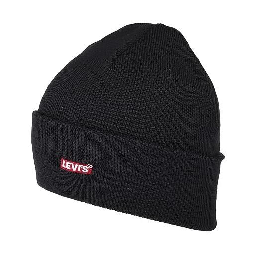 Levi's levis footwear and accessories beanie-baby tab logo copricapo, navy blue, un unisex