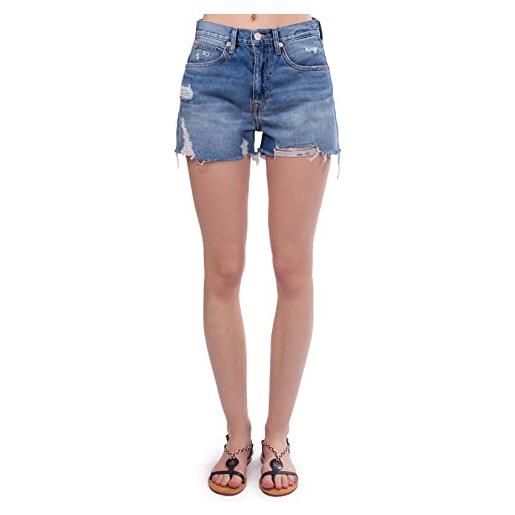 Tommy Hilfiger tommy jeans - shorts donna con strappi e logo - taglia 29