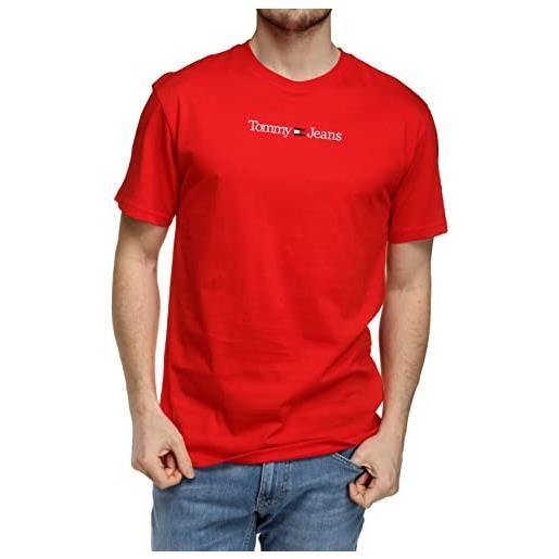 Tommy Hilfiger tommy jeans - t-shirt uomo relaxed con logo lineare - taglia xl