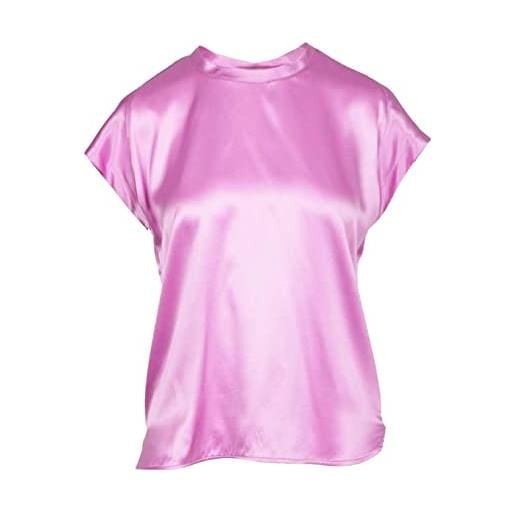 Pinko farida blusa satin stretch t-shirt, z99_nero limousine, 46 donna