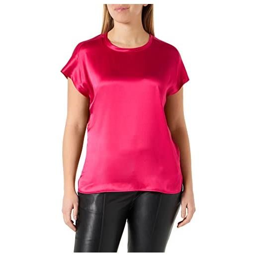 Pinko farida blusa satin stretch t-shirt, p46_rosa rosso, 42 donna