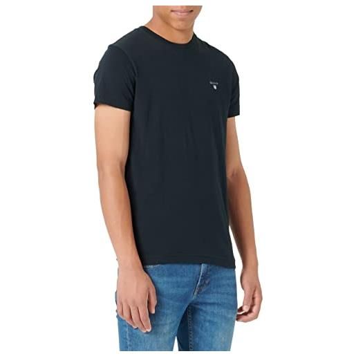 GANT original ss t-shirt, t-shirt uomo, nero ( black ), 3xl