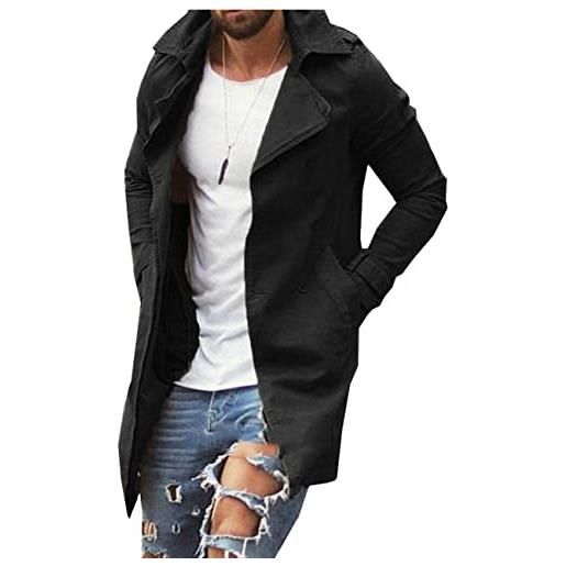 BAIXIAOCHI giacca da uomo primaverile giacca a vento da uomo di media lunghezza slim di grandi dimensioni giacca casual da uomo